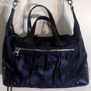 MZ WALLACE Josie Bedford Nylon Satchel/Bag Dark Blue Camo
